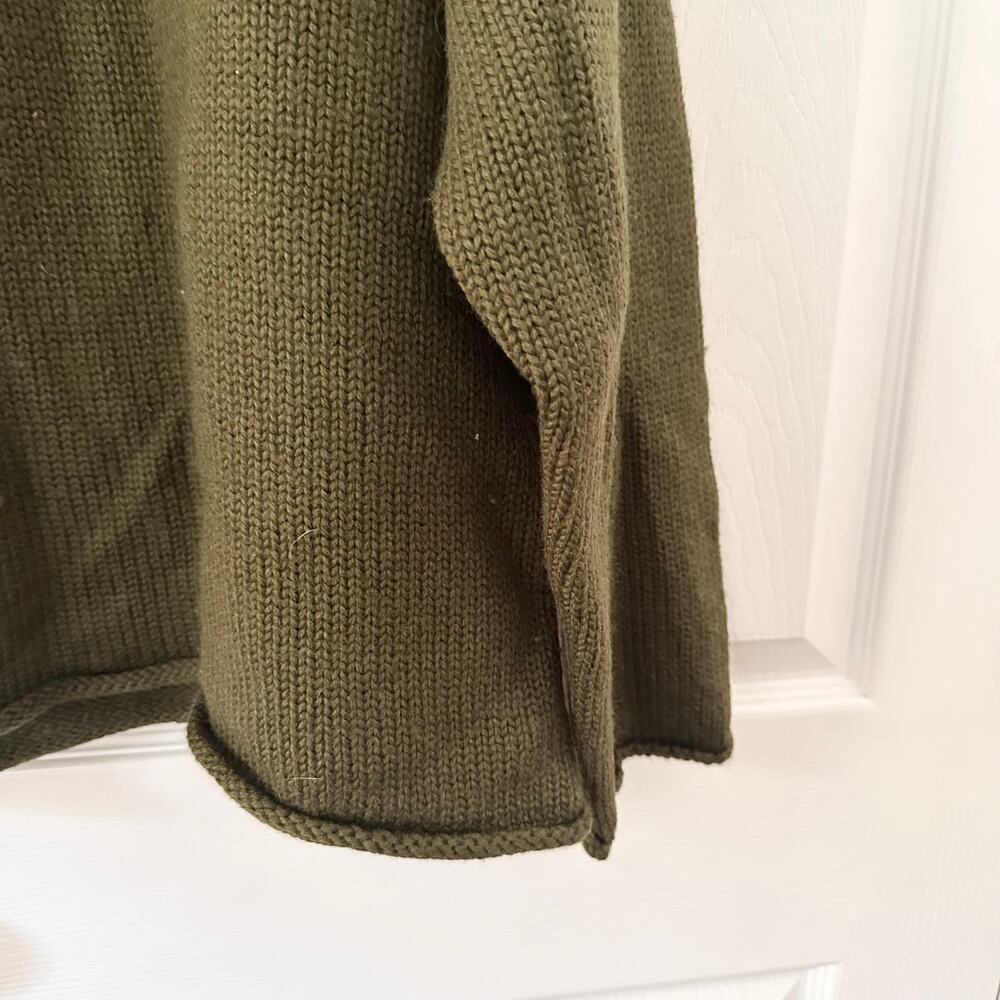 J Crew Vintage Red Oarsman Green Wool Roll Mock Neck Sweater Large Men Hong Kong - Picture 5 of 8